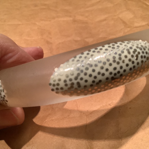 Patricia Von Musulin Vintage Lucite pounded sterling nails in bone Bracelet - Picture 4 of 5